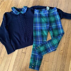 2pc Janie and Jack outfit girls 6 sweater pants set